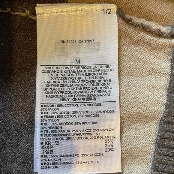 Banana Republic Long Sleeve Sweater Dress Brown Stripe M - Picture 4 of 4